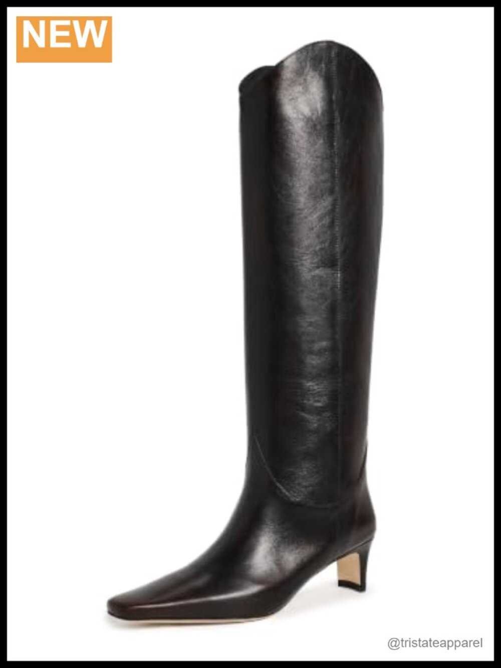 STAUD Western Wally Boots Cowhide Leather Pointed Toe
